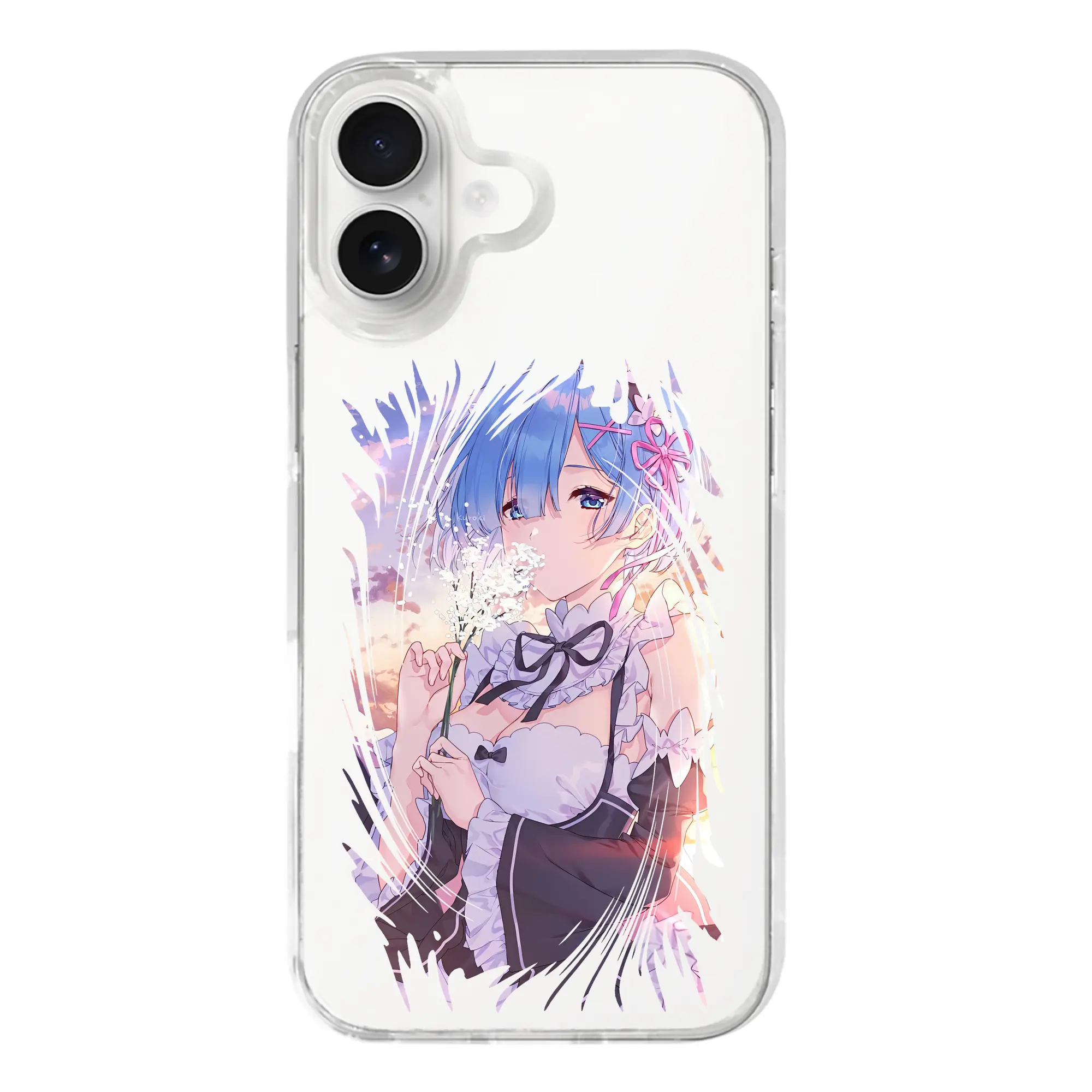 リゼロ グッズ レム - iPhone 17シリーズ 透明スマホケース – 薄型・耐衝撃・精密フィット保護カバー